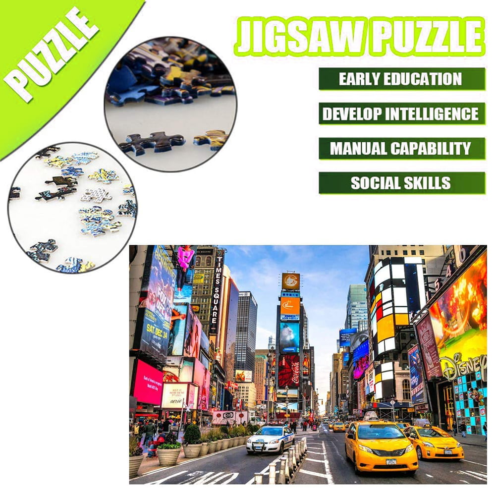 1000 PCS Jigsaw Puzzles Times Square Assembling Home Games Kids Adults Christmas 