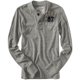 thumbnail image 1 of Aeropostale - Camiseta gráfica para hombre con diseño de rayas Henley, gris, pequeña, 1 of 1