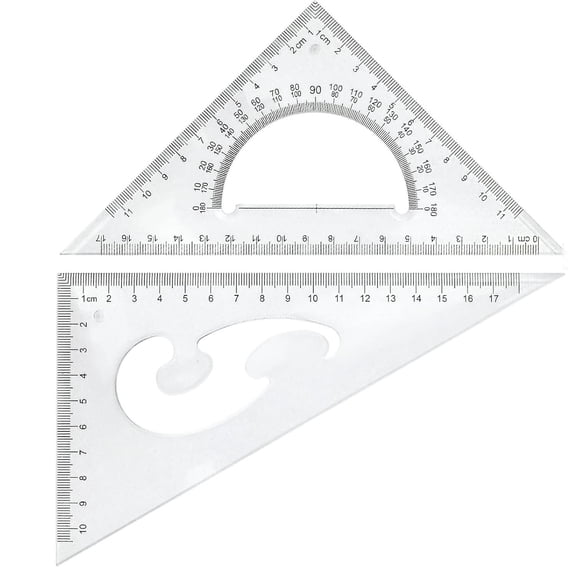 Set of 2  Triangle Ruler Square Set, 30/60 and 45/90 Degrees,