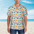 thumbnail image 2 of Fuzoiu Travel Elements Print Hawaiian Shirt for Men, Summer Beach Casual Short Sleeve Button Down Shirts, Men’s Beach Summer Shirts with Pocket,3X-Large, 2 of 7