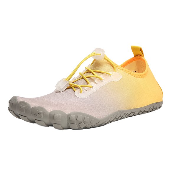 HBFAGFB Womens Casual Shoes Outdoor Running Lace up Shoes Lightweight Soft Bottom Sneakers Yellow Size 39
