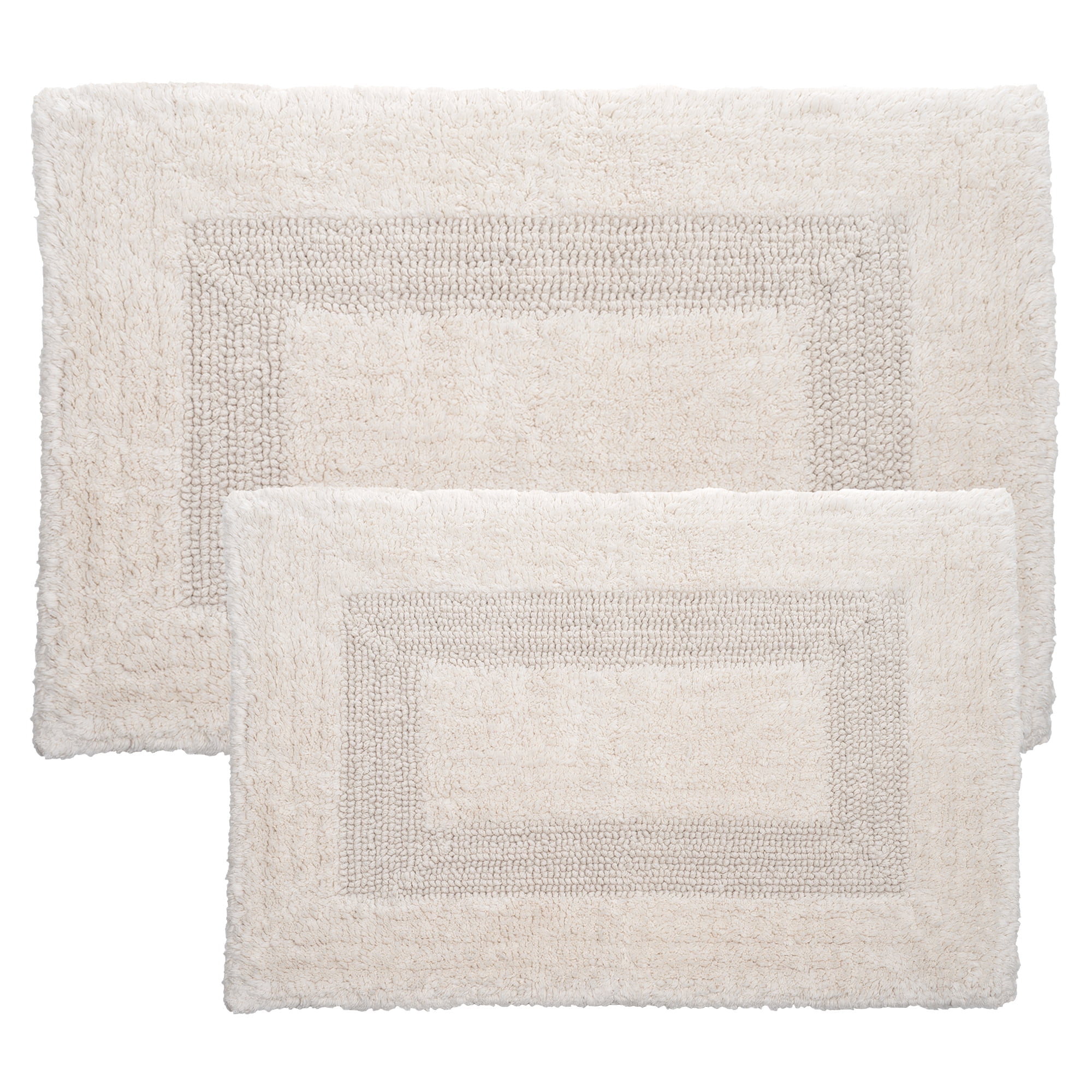 Somerset Home 2-Piece Machine Washable Cotton Bathroom Mat Set (Ivory)