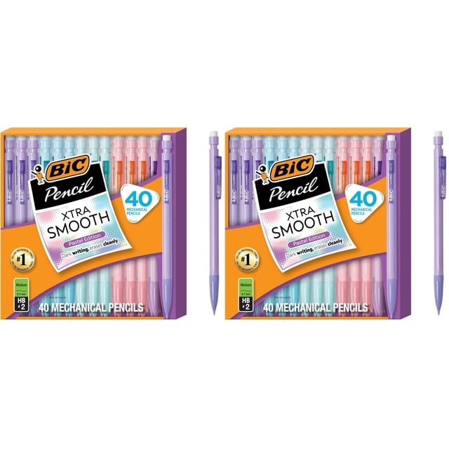 Lápiz mecánico BIC Xtra Smooth de 0,7 mm, recargable, paquete de 40
