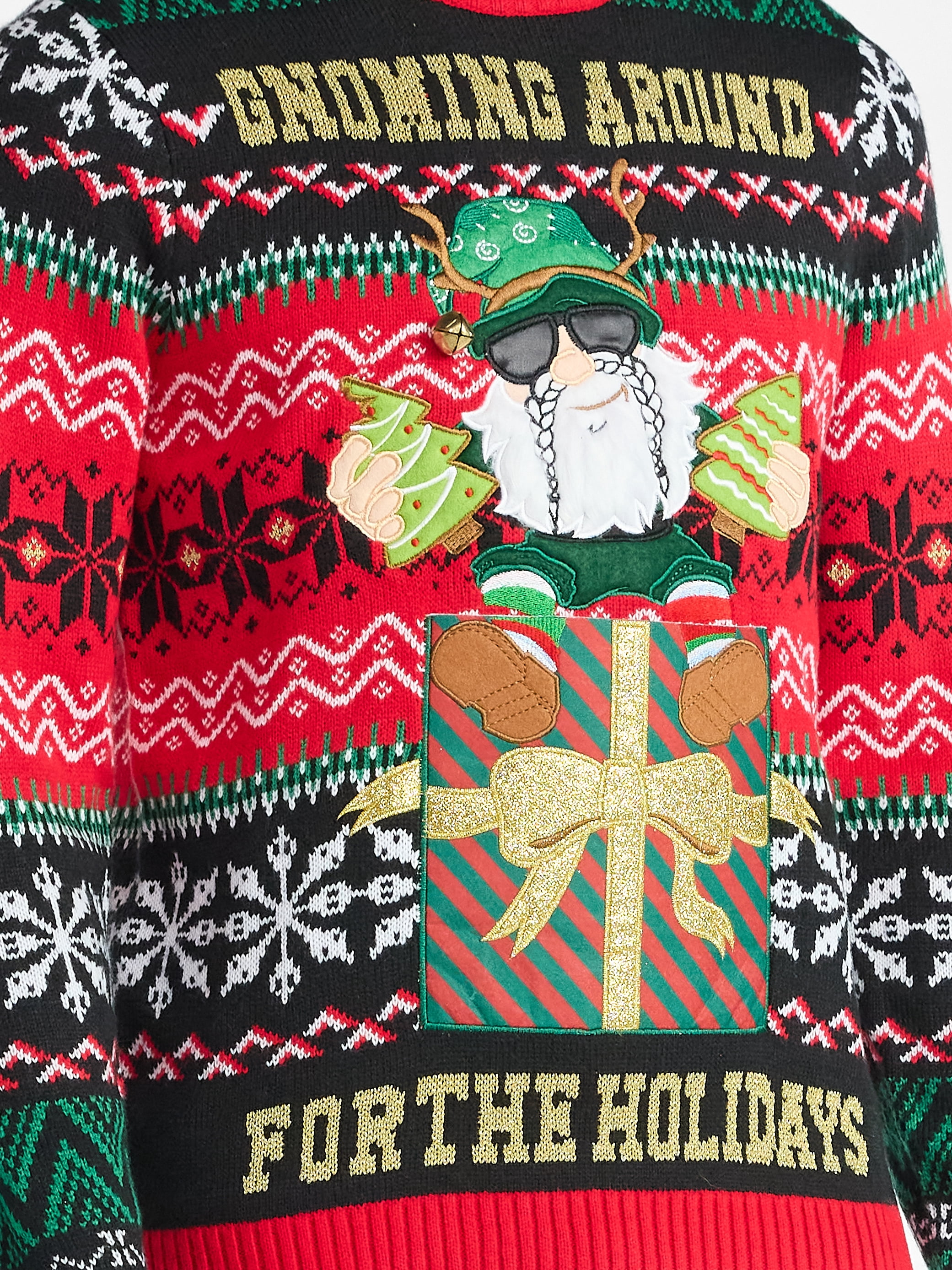 Jollidays Men's Christmas Sweater with Drink Pocket, Sizes S-3XL
