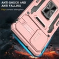 thumbnail image 7 of Drop Resistant Armor Case for Samsung Galaxy A12 6.5 Inch with Camera Slide Design Adjustable Ring Kickstand Phone Cover for Samsung Galaxy A12,Rosegold, 7 of 7