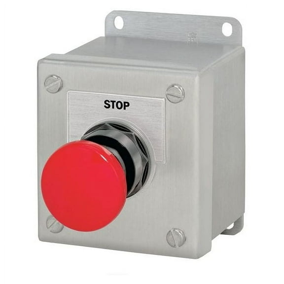 Siemens Push Buttn Cntrl Station,Stop,Mshrm Head 52C104S