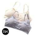 thumbnail image 2 of Dazajoo 2Pc Bras for Girls Adjustable Strap Sports Bra Teens Strapless Wireless Light Padded Everyday Tan Bras,Khaki,Free Size, 2 of 3