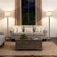 thumbnail image 3 of NATYSWAN 62" Floor Lamps for Living Room,3 Color Temperature Retro Standing Lamp, Vintage Farmhouse Floor Lamp with Rotary Switch, Rustic Resin Tall Lamps for Living Room, Bedroom, Office, Corner, 3 of 7