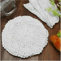 Homng Placemat Clearance!12 Placemats with White,Doilies 12Pcs 8 Inch Doilies Crochet Round Lace Doily Handmade Placemats Cotton Crocheted White