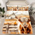 thumbnail image 2 of Castle Fairy Highland Bull 4 Pieces Queen Sheet Sets for Adults Female Men,Rustic Vintage Cabin Ultra Soft Flat Sheet,Farmhouse Animal Queen Fitted Sheet,Super Cozy Room Decor, 2 of 7