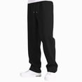 thumbnail image 2 of 15-16T Kids Boys Warm Wide Leg Sweatpants Adjustable Elastic Waist Baggy Open Leg Athletic Trousers with Pockets Solid Color Casual Pants Daily Wear Boys Winter Pants Size 5-12T,Black, 2 of 5