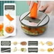 thumbnail image 3 of Cortr de mandolina con protector de mano, hoja intercambiable, mandolina cortra de verduras, pepino con colr para patata, tomate, zanahoria (verde), 3 of 3