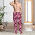 thumbnail image 5 of Uemuo Rose Flowers Pattern Men's Wide Leg Palazzo Lounge Pants with Pockets Light Weight Loose Comfy Casual Pajama Pants-XX-Large, 5 of 9