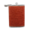 thumbnail image 4 of Frasco de cadera,Frasco de cadera 9 de acero inoxidable marrón vintage,Botella de vino portátil con en cuero de PU,Bolsillo para licor Elegante pintado prueba de, 4 of 7