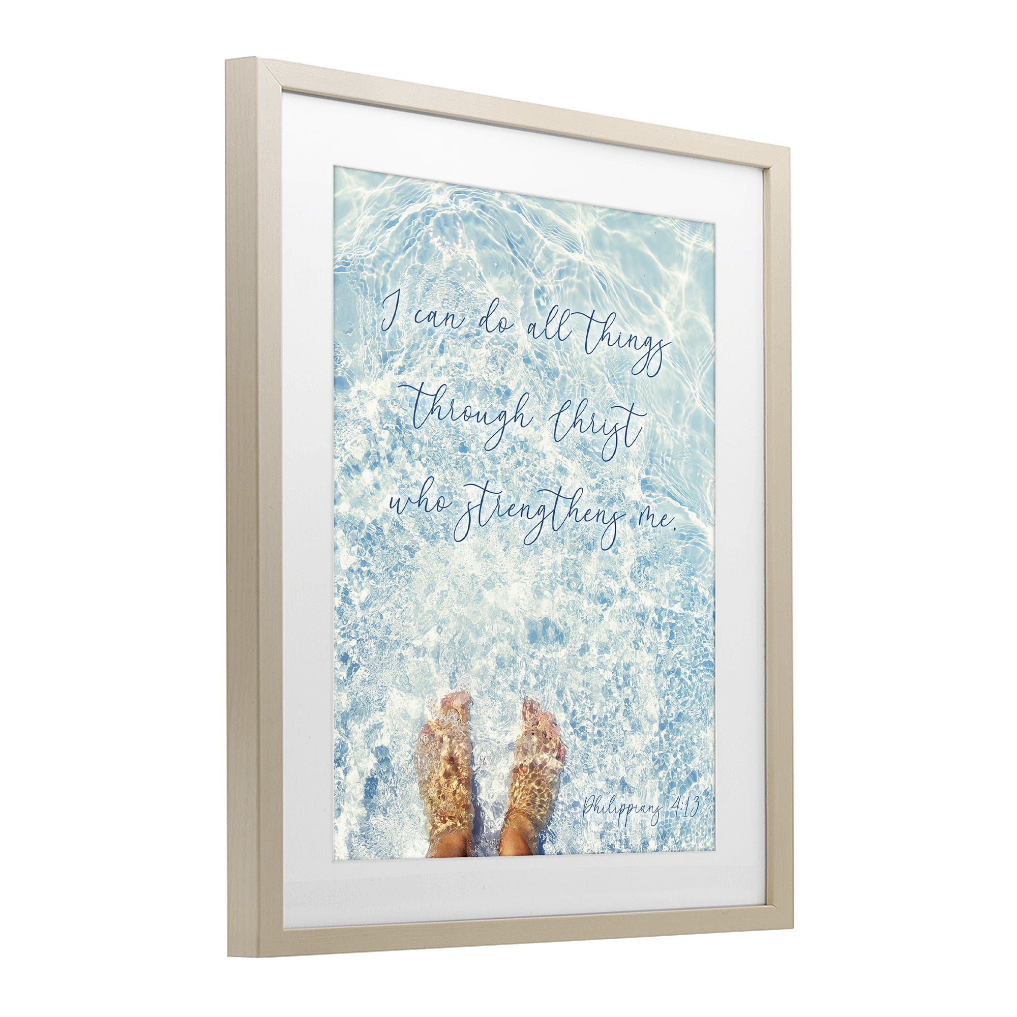 Stupell Industries I Can Do All Things Birch Framed Print Under Glass, design by Sarah Jane