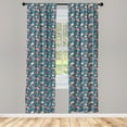 thumbnail image 4 of Ambesonne Vintage Rose Window Curtains, Flora Bouquet Pattern, Each 28" W x 84" L, Turquoise Pink, 4 of 4