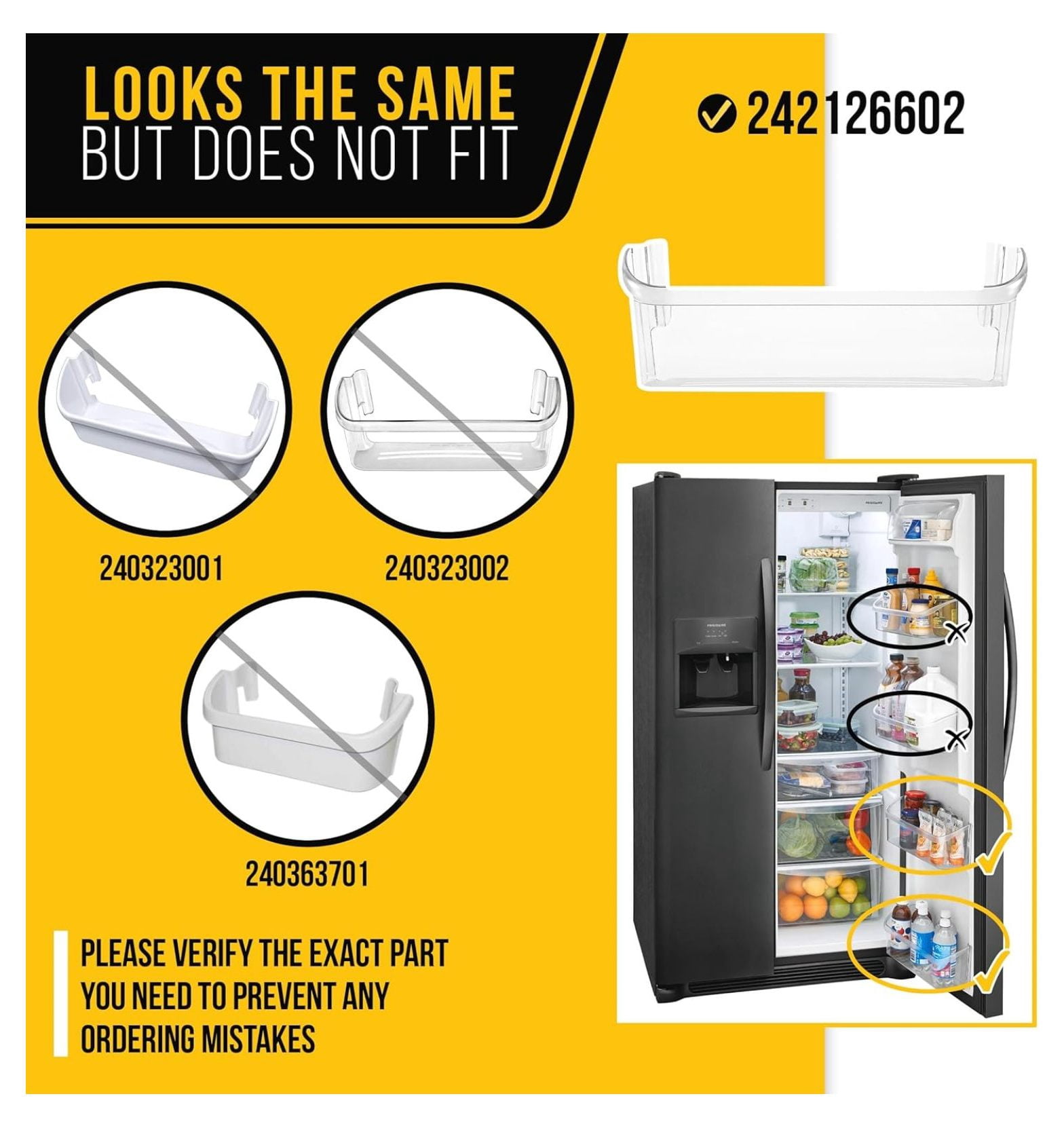 Refrigerator Shelf for LGHX2636TFB Fridge Door Shelf Bottom Door Bin Replacement