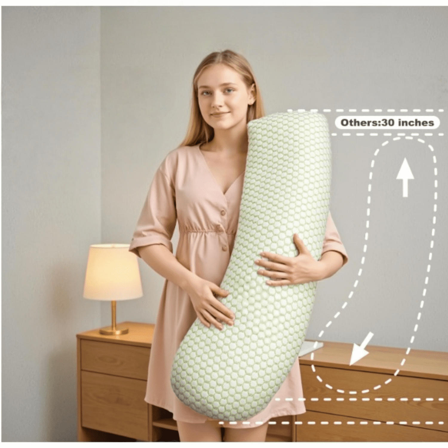 Pregnancy Pillow for Women - Maternity Pillow for Back Pain Relief & Full Body Support, Soft Sleeping Pillow with Removable Cover for Side Sleepers and Pregnancy