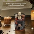 thumbnail image 3 of AEVXKHI Coffee Pod Holder with Wooden Base, Metal Wire Basket K Cup Organizer with Handle for Counter, Black Iron K Cup Holder for Kitchen or Coffee Bar, 3 of 11