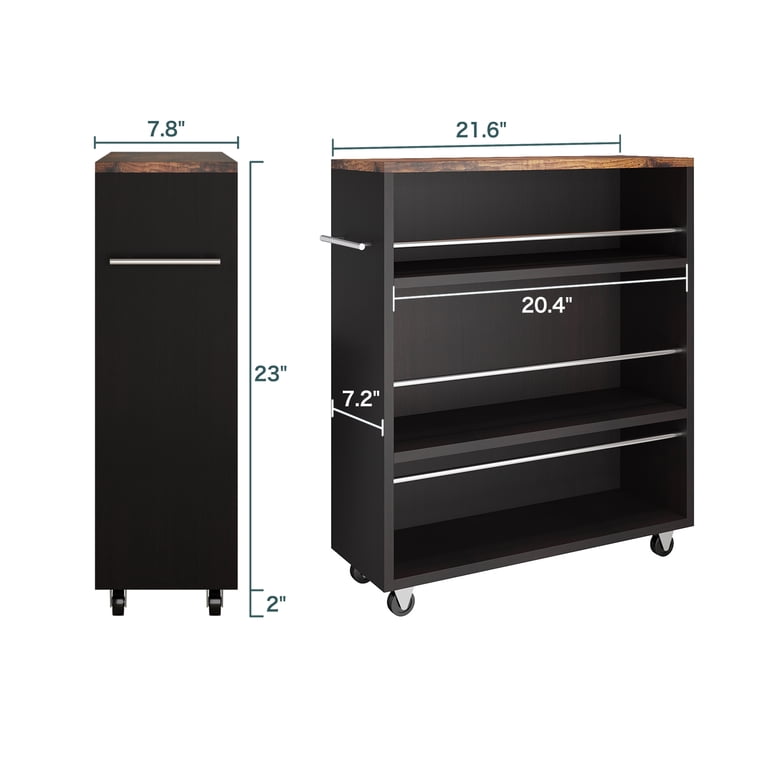 3-Tier Rolling Storage Cart With Wheels - Grey Metal Organizer, Lockable Casters, Utility Handle