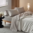 thumbnail image 2 of MooMee Sheet Set Queen 600TC 100% Long-Staple Cotton Silky Sateen Smooth Luxury 4pcs(Sliver Grey), 2 of 6