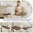 thumbnail image 4 of Muumblus L-Shaped Sectional Sofa with Storage Ottoman, Corduroy Cloud Couch with Bluetooth Speaker & Side Table, Modern Living Room Furniture, White, 4 of 10