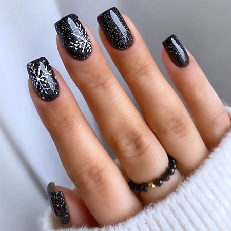 Christmas Lolita - style Snowflake Sparkling Detachable Nail Art Stickers - Ins - style Wearable Nail Art