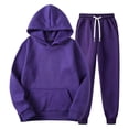 thumbnail image 3 of Luvrsol Womens 2 Piece Sets Solid Loungewear Matching Set Hooded Top Loose Athletic Long Pants Sweatsuit 2XS-XL, 3 of 7