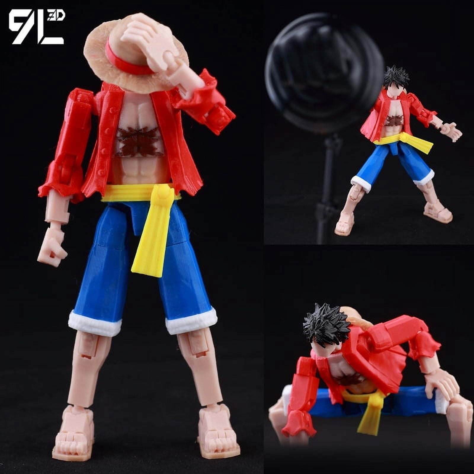 9L3D Printed Anime Characters Lucky 13 Zoro Dummy Action Figures Monkey D.Luffy Multi-Jointed Movable Shapeshift Mannequin Toys