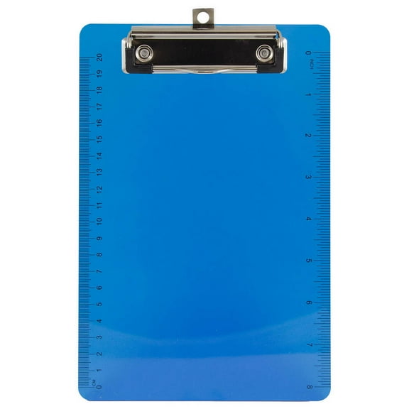 JAM Paper Plastic Clip Board, Blue, Small, 6 x 9, 1/Pack