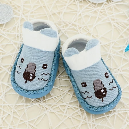 

STEADY Cartoon Newborn Baby Girls Boys Anti-Slip Socks Slipper Shoes Boots 11 / Blue