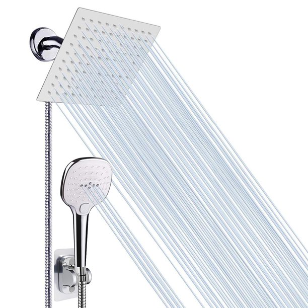 Cabezal de ducha NearMoon de alta presión con manguera de acero inoxidable de 20 cm