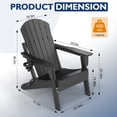 thumbnail image 2 of Pipopa Folding Adirondack Chair Set of 2 with Cup Holder,HDPE All Weather Outdoor Fire Pit Chair for Patio,Poolside,Garden,Black, 2 of 9