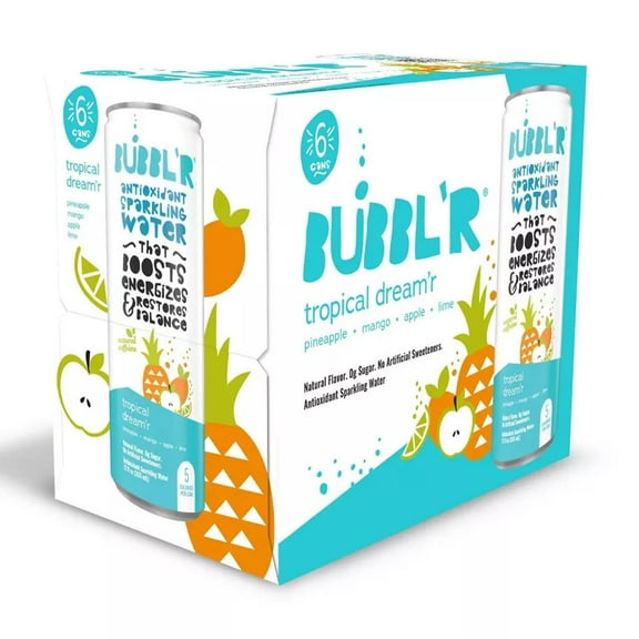 BUBBL'R Tropical Dream'r Antioxidant Sparkling Water - 6pk/12 fl oz Can