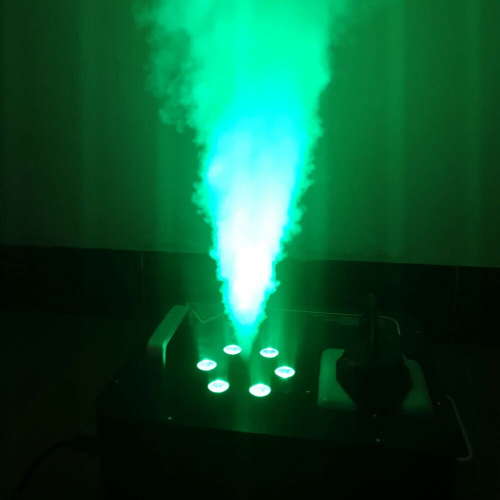 Miumaeov 3IN1 RGB 6 LED Geyser Machine Vertical DJ Smoke Fogger Pyrotechnic Light Effect with Remote