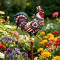 thumbnail image 5 of Sktrjpolfis Double Sided Patriotic Rooster Metal Yard Stake 11.8×7.8In Outdoor Garden 4th of July Lawn Porch Decor, 5 of 5