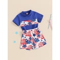 thumbnail image 3 of Bagilaanoe 4th of July Outfits for Toddler Baby Boys Short Sleeve Stars Print T Shirt Tops + Shorts 6M 12M 18M 24M 3T 4T Kids Independence Day Clothes 2pcs Short Pants Set, 3 of 7