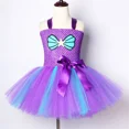 thumbnail image 4 of Vestido de tutú de sirena morado para niñas, disfraz con temática marina, vestidos de fiesta de cumpleaños para niñas, vestido de princesa con estrellas de mar y conchas marinas para niñas, 4 of 5