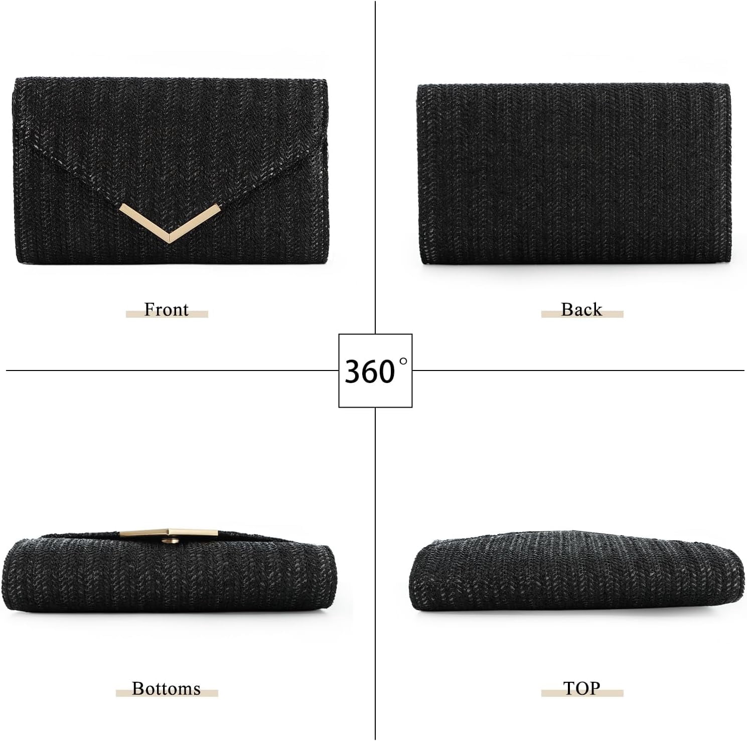 Straw Clutch Rattan Woven Summer Evening Woven Bag Beach Handbag