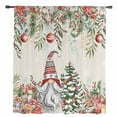 thumbnail image 2 of Beige Christmas Gnomes Semi Sheer Curtains Drapes for Living Room,Bedroom,French Doors Window 84 Inches Long,Xmas Tree Poinsettia Winter Holiday Rod Pocket Chiffon Curtain Voile Drapery Panel, 2 of 6