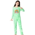 thumbnail image 3 of Beezizac Trendy Tie Dye Pajama Set for Little & Big Girls - Rainbow Graphic Long Sleeves & Pants PJ Set Size 10, 3 of 7