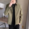 thumbnail image 2 of Vedolay Mens Jackets 2023 Fall Fall Fashion Clothes Classy Open Front Cardigans Khaki,XL, 2 of 5