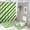 Green and White Striped 1, variant on Bathroom Rugs Sets 4 Piece with Shower Curtain sets, Green Leaves on White Wood Pattern Printed on Bathroom Shower Curtain and Rug Set, Perfect for Hotel Dorm Spa Home, 72 x 72 inches