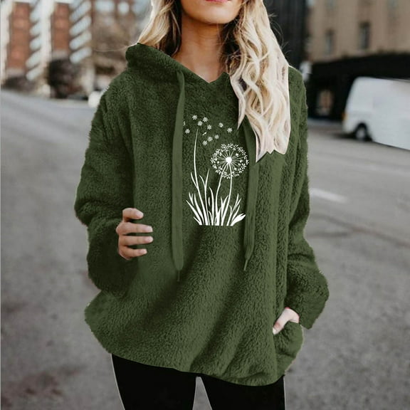 Sakmal Fleece Womens Hoodies Plus Size Graphic Lightweight Green Sweatshirts Trendy Hoodies for Women