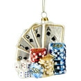 thumbnail image 2 of 4" Playing Cards with Dice and Poker Chips Glass Christmas Ornament, 2 of 5