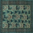 thumbnail image 1 of Ahgly Company Indoor Square Animal Light Blue Traditional Area Rugs, 3' Square, 1 of 4