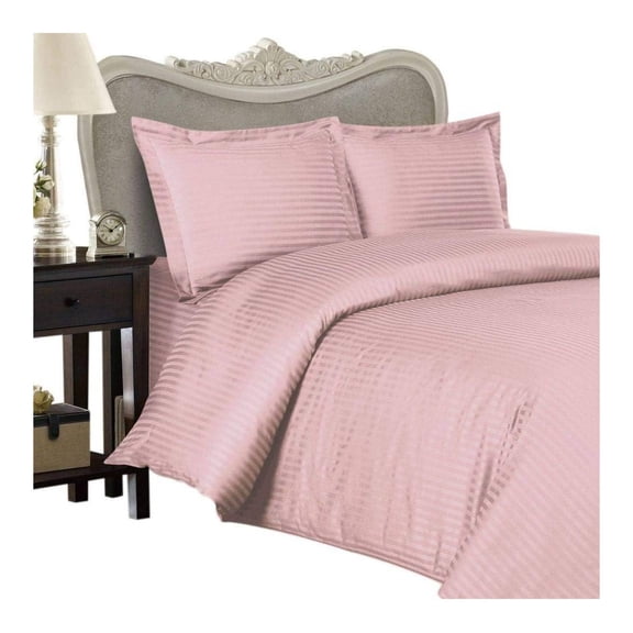 Luxurious Damask Stripe, KING Size, 1200 Thread Count Ultra Soft Single-Ply 100% Egyptian Cotton, Extra Deep Pocket Four (4) Piece Bed Sheet Set with 2 Pillow Cases 1200TC