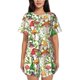 thumbnail image 1 of Balery Mushrooms Gnomes Conjunto de Pijama para Mujer con Estampado, Dos Piezas de Manga Corta y Shorts, Ropa de Dormir Suave con Cuello Redondo y Bolsillos-XX-Large, 1 of 6