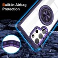 thumbnail image 5 of Magnetic for Samsung Galaxy S24 Ultra Case with 360° Ring Holder Kickstand [Compatible with MagSafe][Support Car Mount] Clear Non-Yellowing Shockproof Protection Cover for Galaxy S24 Ultra, Purple, 5 of 7