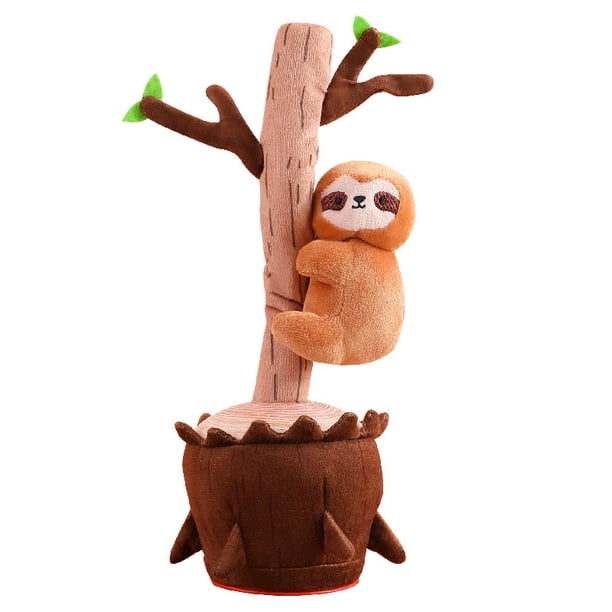 Emoji Lindo Perezoso Animales de Peluche Bailando Cactus Bebé Juguete con Plantas Árbol Repite lo que Dices Juguete Parlante Menearse Cantando Imitando Luz Eléctrica Juguete Animado Interactivo
